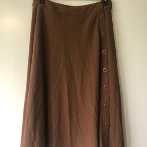 NWT Talbots A-line skirt with brown/gold buttons